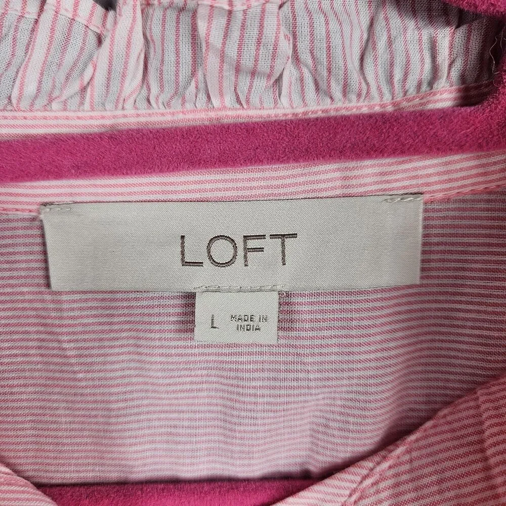 LOFT Button Up with Ruffle - Picture 4 of 7